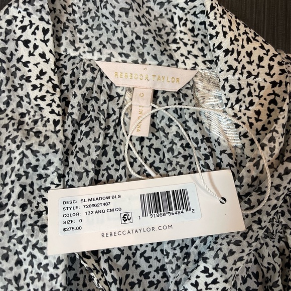 ⚡️SOLD⚡️Rebecca Taylor Silk Floral Sleeveless Tank Top Gray White Blouse - Picture 15 of 16